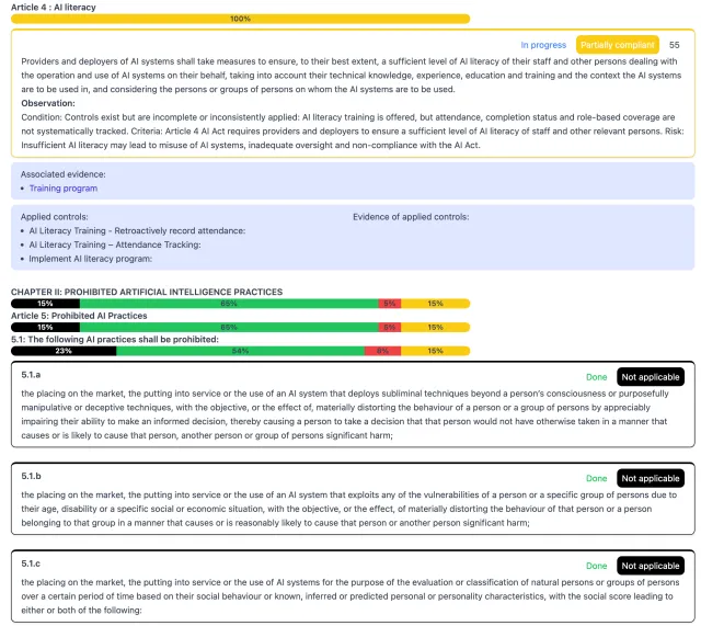 Quality management and AI process review view
